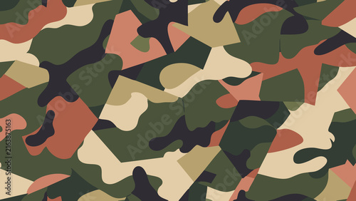 Premium Dense Woodland Camouflage Textile Pattern with Intricate Organic Earth Tone Forms