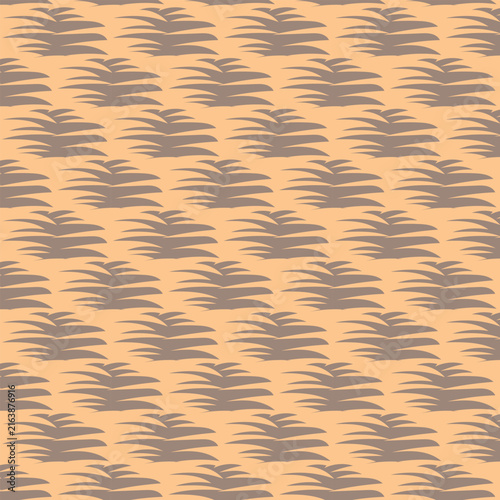 Gray and Beige Seamless Palm Leaf Pattern, Elegant Tropical Botanical Repeating Texture