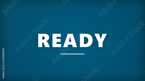 Minimalist Typography Featuring the Word Ready Centered on a Deep Textured Blue Background
