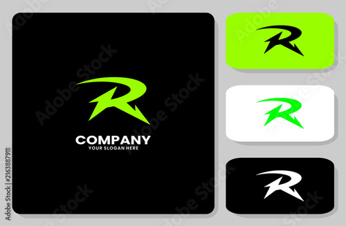 Letter R logo design, modern abstract corporate identity symbol for business branding