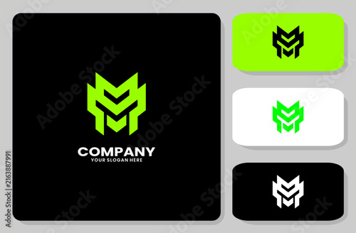 Abstract Letter M Logo Design, Modern Geometric Monogram Symbol for Tech Business Branding