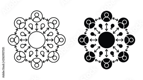 People network communication concept icons set with communication, connection