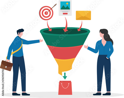 Professionals managing multi-channel lead generation conversion funnel