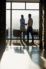 Store enrouleur Chambre d’enfants Deal, handshake and meeting with business people in office for contract, team and thank you. Partnership, shaking hands and b2b with employees in agency for boardroom, support and opportunity  © peopleimages.com