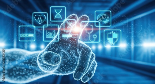 Digital network security with futuristic holographic interface