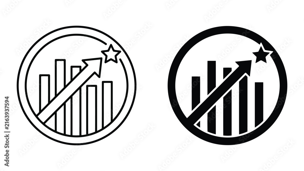 Obraz premium Business growth and financial success achievement icons with business, strategy