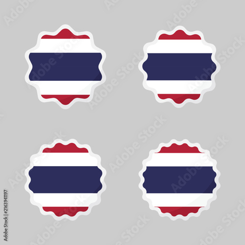Flag of Thailand Tags, Badges, Banners, Labels – Flat Design Illustration