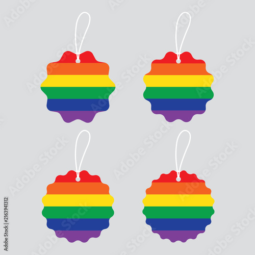 The LGBTQ+ pride rainbow Flag, Tag, Badge, Banner, Label – Flat Design Illustration