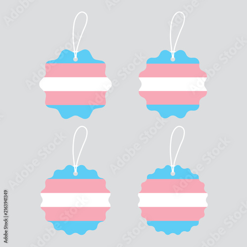 The LGBTQ+ Transgender Pride Flag Tag, Badge, Banner, Label – Flat Design Illustration
