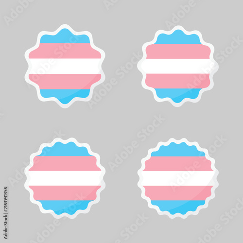 The LGBTQ+ Transgender Pride Flag Badge, Banner, Label – Flat Design Illustration