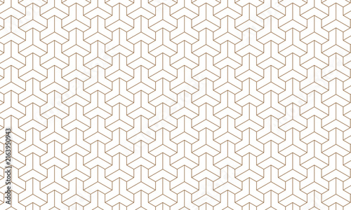 Seamless ethnic geometric three-dimensional pattern. Vector ornament. Japanese pattern