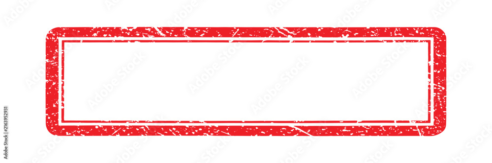 Fototapeta premium Red rectangular rubber stamp frame with a distressed grunge texture