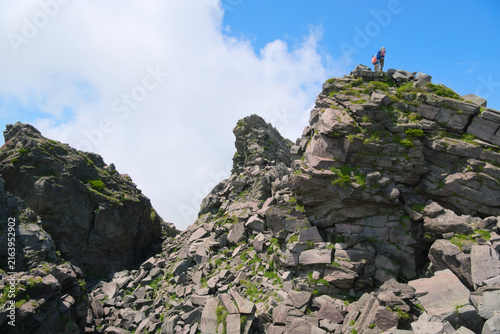 Photography 山形県の鳥海山、岩峰が立ち並ぶ新山頂上付近