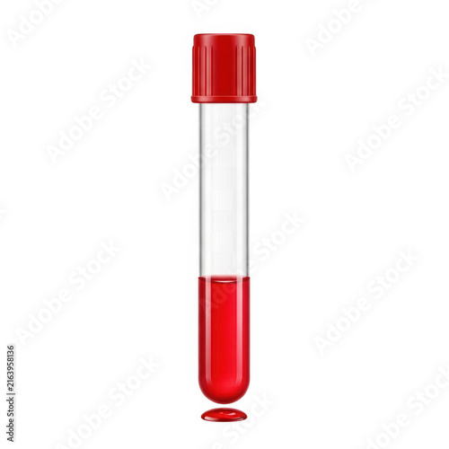 Red liquid in a test tube with cap