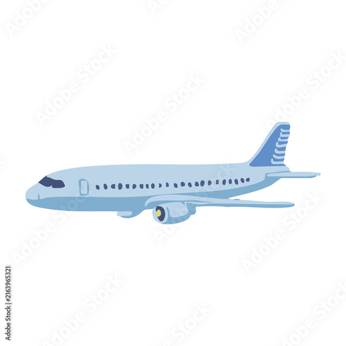 Passenger Plane Side View Illustration