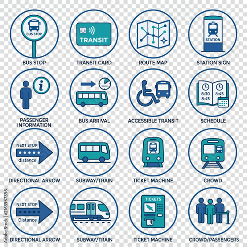 Public Transport Accessibility Icon Set 