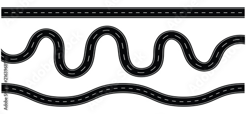 Фотография Wavy road with winding curves and horizontal path