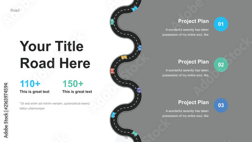 Business road map timeline infographic design with 7 steps.