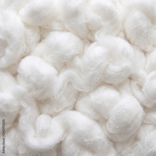 Soft fluffy white cotton wool texture background