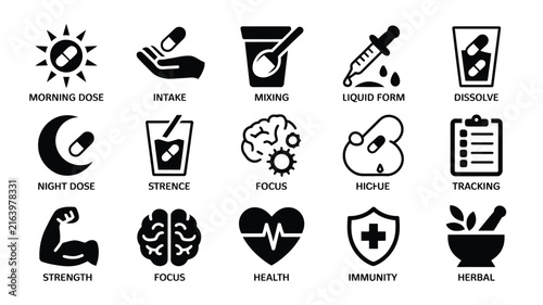 Daily routine and lifestyle activity icons collection