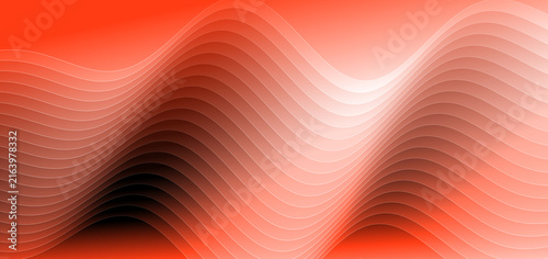 Konstfotografi Modern Abstract Red Wave Curvy Lines Background Dynamic Flowing Curves with Grad