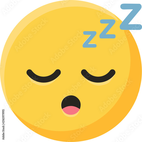Sleeping Face Emoji Vector Illustration Representing Sleepy Tired Emotion and Restful Nap