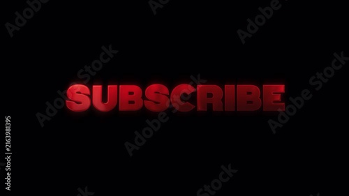 Animated Red Subscribe Text on Transparent Background