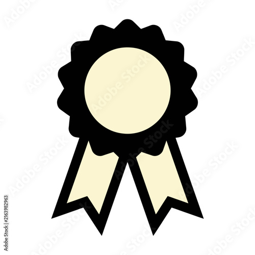 Bild auf Leinwand Award ribbon icon with black and cream colors, symbolizing achievement and recog