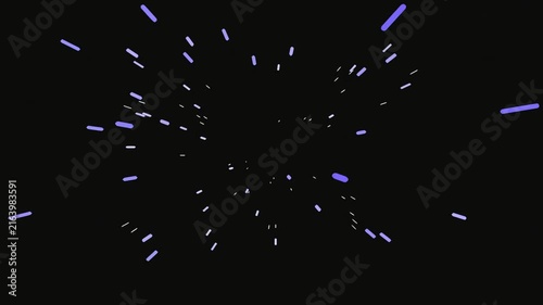 Abstract Digital Particle Explosion with Glowing Blue Streaks.