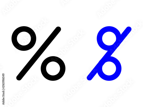 Percentage icon set, percent symbol collection, outline and colored discount sign for finance and sale