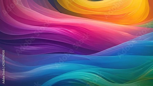 Abstract background with flowing colorful waves of vibrant light