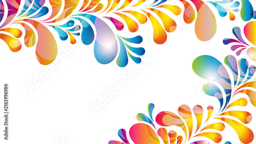 Colorful abstract wave horizontal banner background with copy space