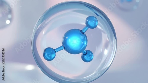Abstract molecular structure within a clear bubble