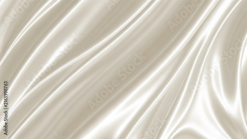 Foto Elegant ivory satin fabric background with soft flowing folds and smooth glossy texture, ideal for luxury branding, beauty, wedding, fashion, packaging and premium design