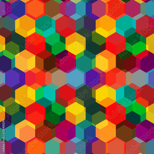 Colorful hexagon pattern design