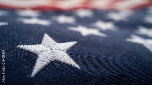 American Flag Close Up with White Star
