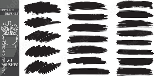 Collection of 20 Vector Black Marker Scribbles and Grunge Brush Strokes — Dynamic Text Highlights for Design