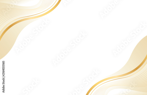 Abstract beige luxury wave background with gold accents and white space, Suitable for certificate templates, invitations, award banners, posters, covers, web and pages