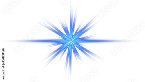 Blue Lens Flare Light Burst Effect Isolated PNG