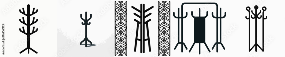 Fototapeta premium Coat Rack Silhoutte Vector Illustration