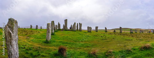 Callanish Stones on the Isle of Lewis in the Outer Hebrides of Scotland, cruciform arrangement of 5,000-year-old Lewisian gneiss monoliths