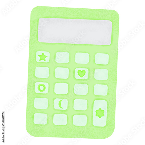 Cute Pastel Green Calculator Illustration