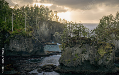 Dramatic Cape Flattery cliffs over the Pacific Ocean