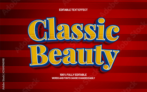 Classic Beauty - Script Vintage 3D Editable Text Effect