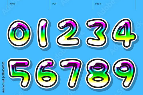 POPの0から9までの数字のセット_092