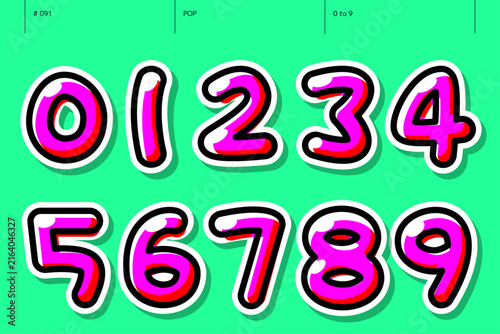 POPの0から9までの数字のセット_091