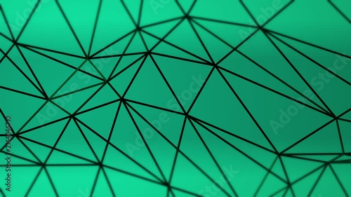 Green geometric low poly abstract background, modern network concept