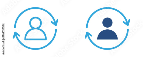 Foto User Switch Icon, Account Management, Rotation Symbol, Vector Illustration