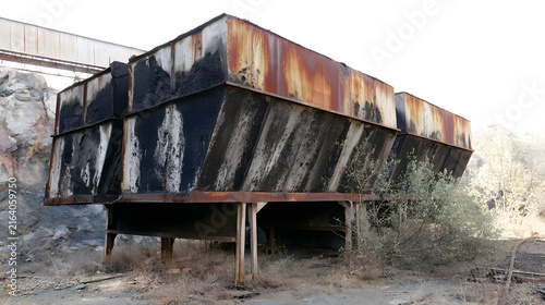 Rusty Industrial Structure in Desolate Landscape