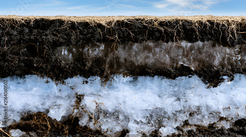 Soil Layers Revealing Frozen Ground